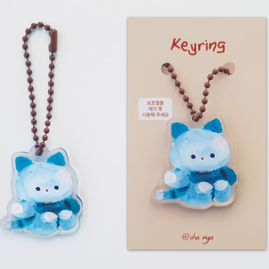 Cha_nya/ Rabbit and Cat Keyring (2款)