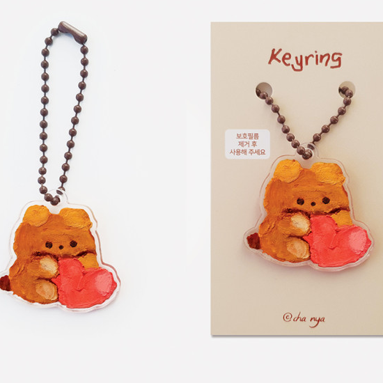 Cha_nya/ Heart Bear keyring