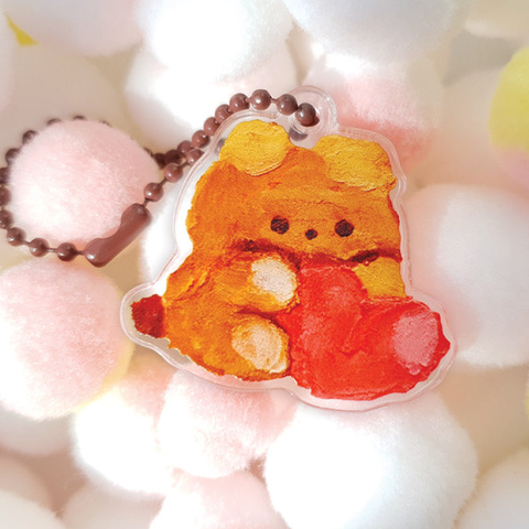 Cha_nya/ Heart Bear keyring