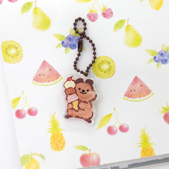 Cha_nya/ Ice-cream Quokka keyring