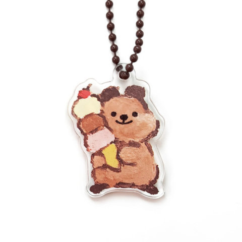 Cha_nya/ Ice-cream Quokka keyring