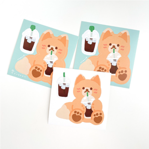 maybean /Drinking Coffee Removable sticker 貼紙