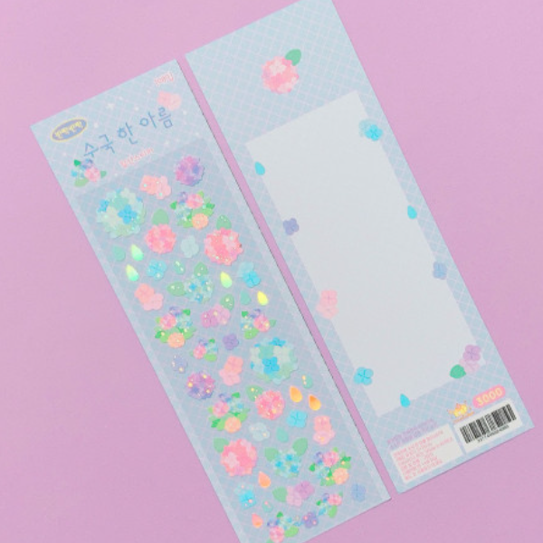 manta box /Hydrangea Glittering sticker 貼紙