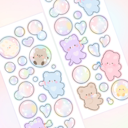 Rayeon Fancy / Soap Bubble Stickers - Clear Hologram 貼紙.