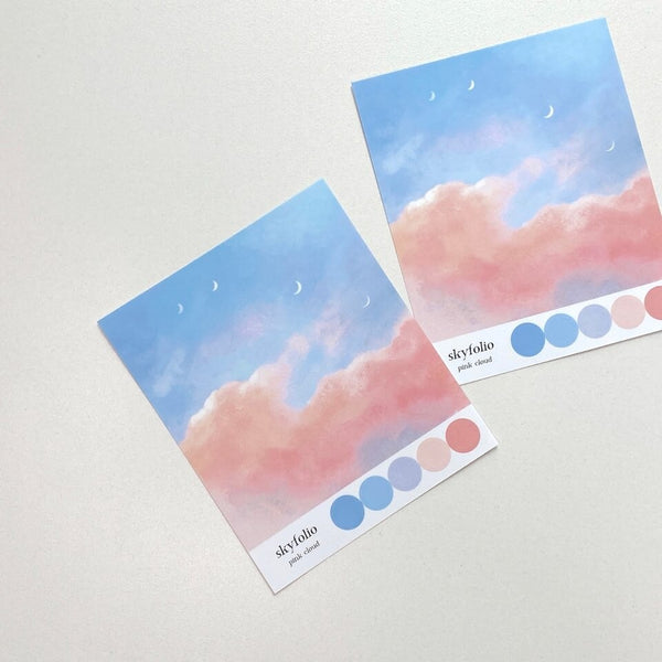 Skyfolio / heart stickers - pink cloud 貼紙