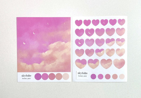 Skyfolio / heart stickers - fantasy pink