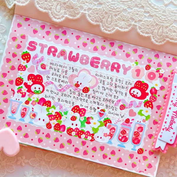 Topping Goods / Strawberry soda topping sticker 貼紙