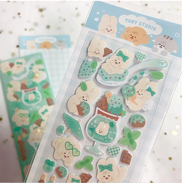 yany studio / Mint chocolate parfait stickers 貼紙