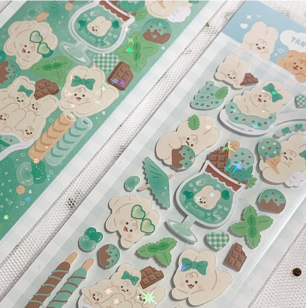 yany studio / Mint chocolate parfait stickers 貼紙