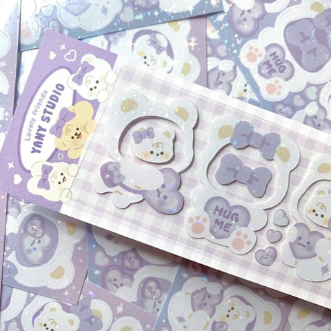 yany studio / Hug me frame stickers - Purple 貼紙