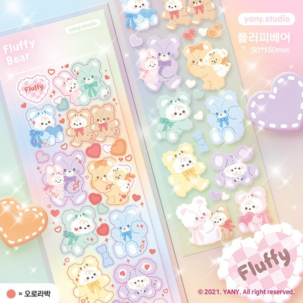 yany studio / Fluffy Bear stickers 貼紙