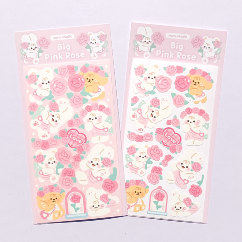 yany studio /  Big Pink Rose stickers 貼紙