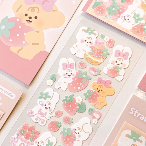 yany studio / Strawberry stickers 貼紙