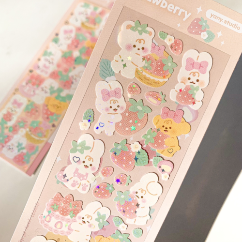 yany studio / Strawberry stickers 貼紙