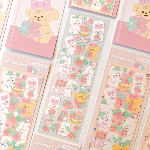 yany studio / Strawberry stickers 貼紙